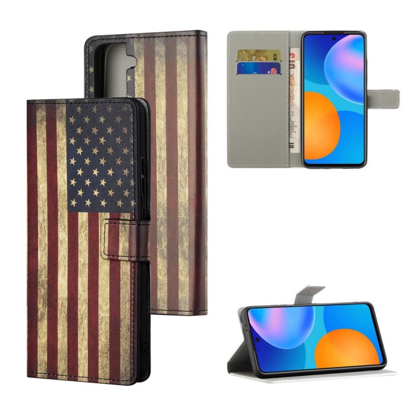 Flip Cover Samsung Galaxy S21 5G Mobilcover Amerikansk Flag