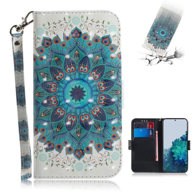 Flip Cover Samsung Galaxy S21 5G Mobilcover Mesterlig Mandala Med Rem