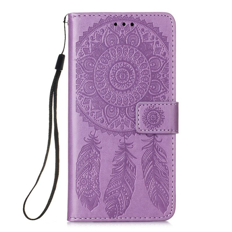 Flip Cover Samsung Galaxy S21 5G Sort Mobilcover Dreamcatcher Print Og Rem