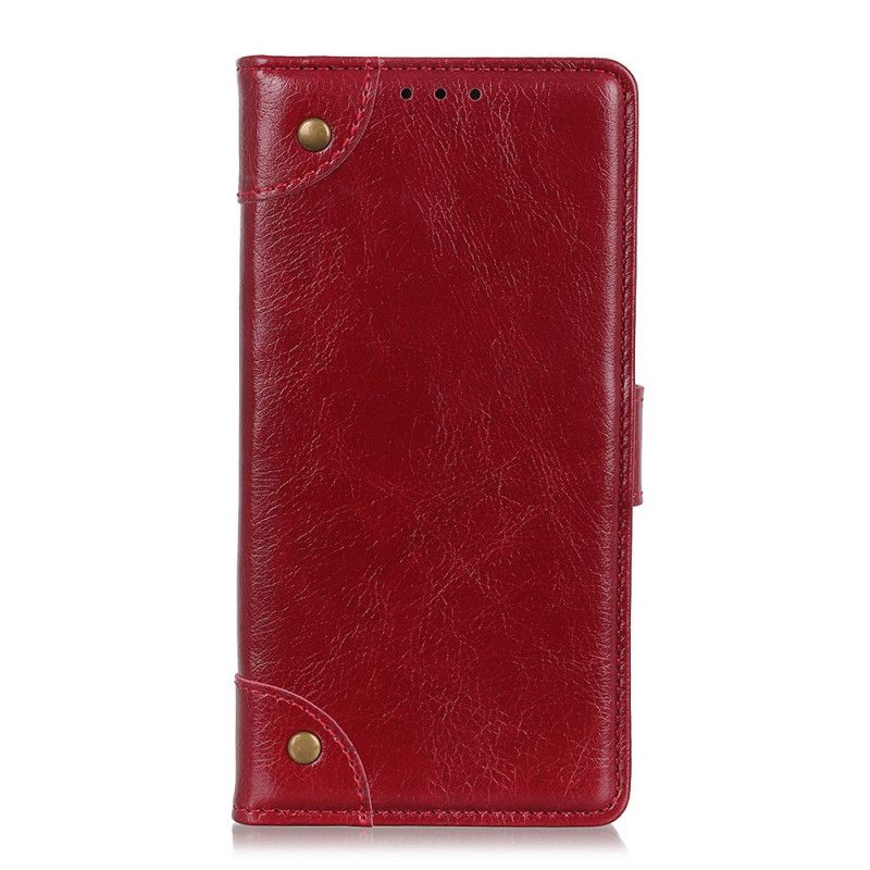 Flip Cover Samsung Galaxy S21 5G Sort Vintage Nitter Nappalæder Stil