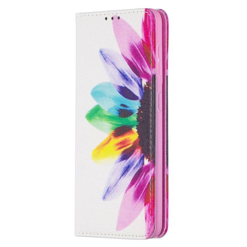 Læder Cover for Samsung Galaxy S21 5G Akvarelblomst