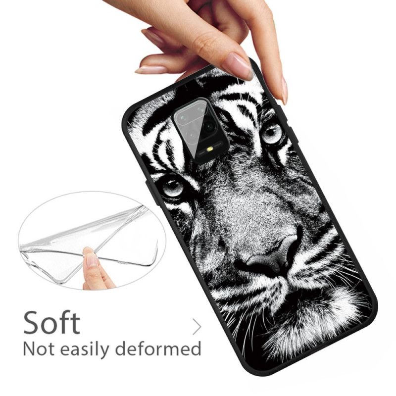 Cover Xiaomi Redmi Note 9S / Note 9 Pro Sort Og Hvid Tiger