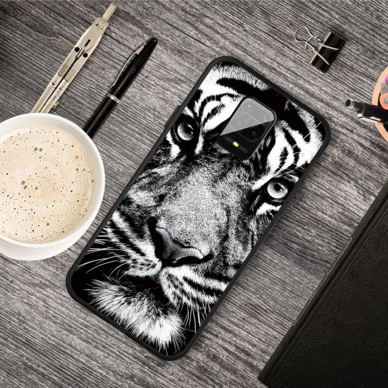 Cover Xiaomi Redmi Note 9S / Note 9 Pro Sort Og Hvid Tiger