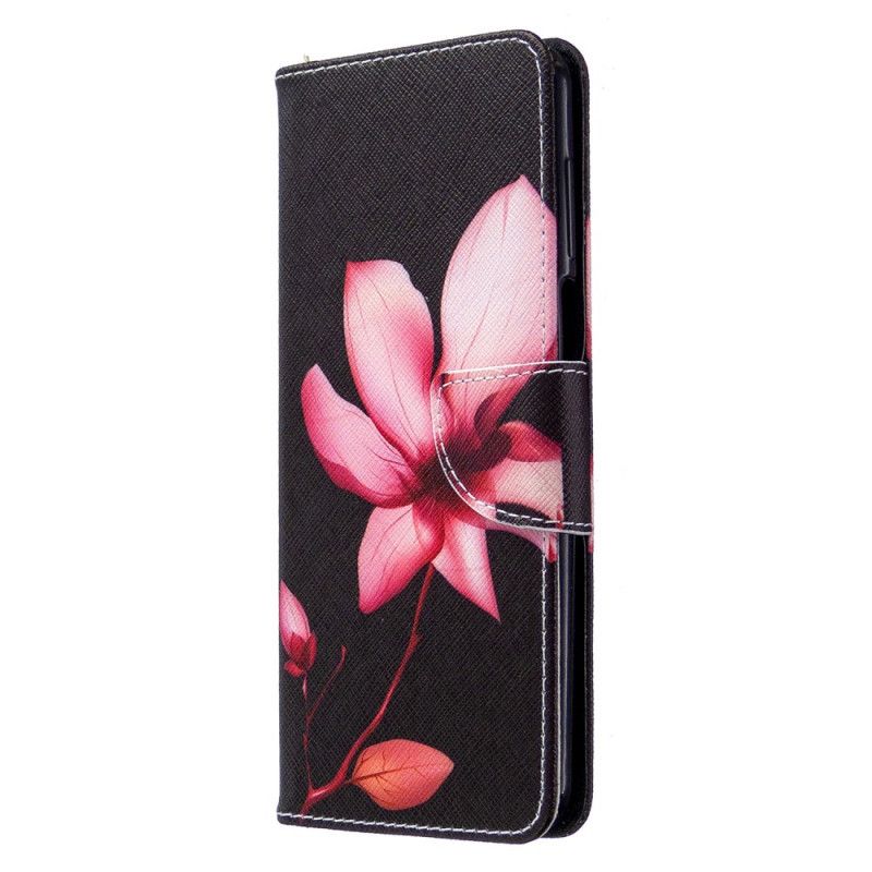 Flip Cover Læder for Xiaomi Redmi Note 9S / Note 9 Pro Lyserød Blomst