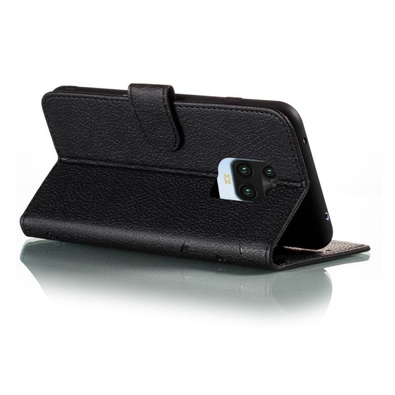 Flip Cover Læder for Xiaomi Redmi Note 9S / Note 9 Pro Sort Fjer Lever Din Drøm