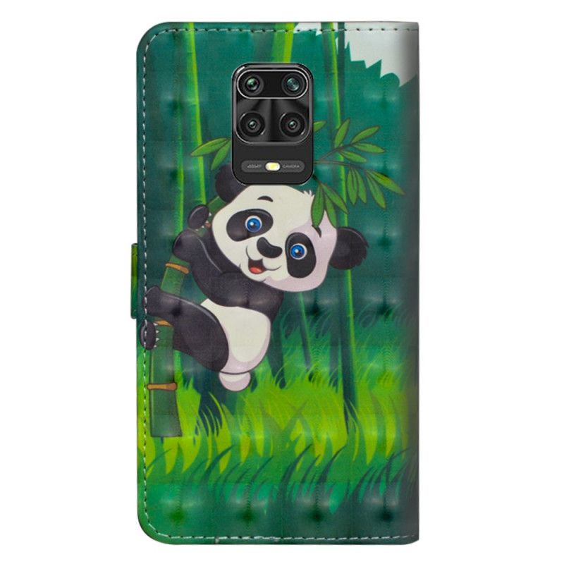 Flip Cover Læder Xiaomi Redmi Note 9S / Note 9 Pro Panda Og Bambus