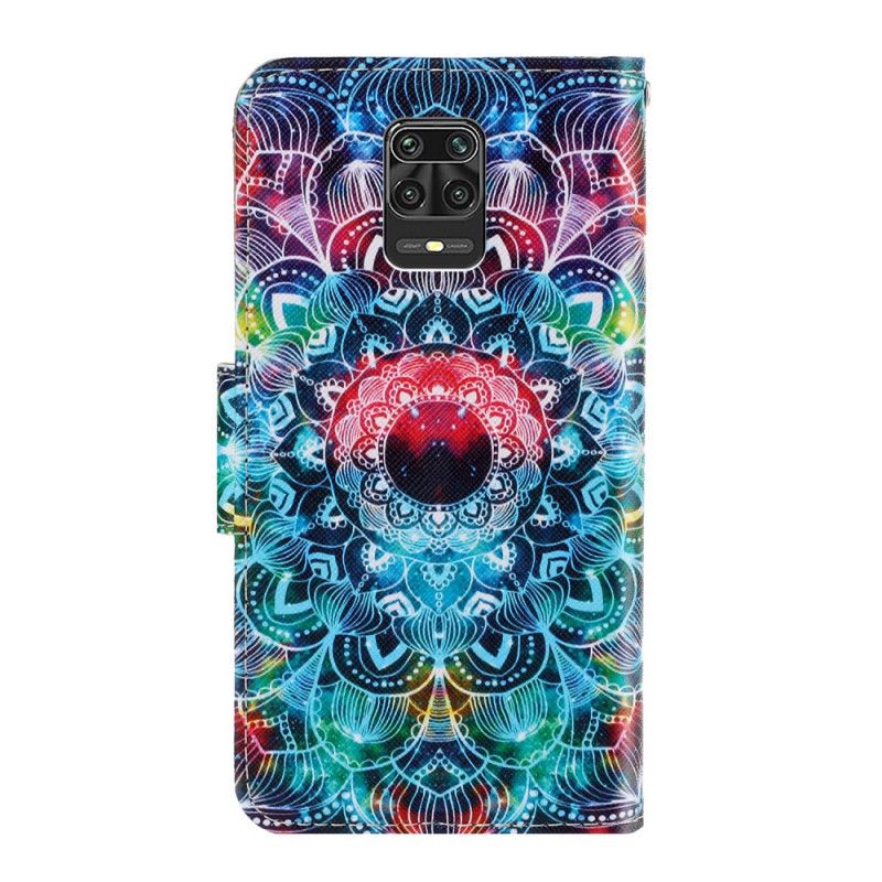 Flip Cover Læder Xiaomi Redmi Note 9S / Note 9 Pro Prangende Mandala Med Rem Beskyttelse