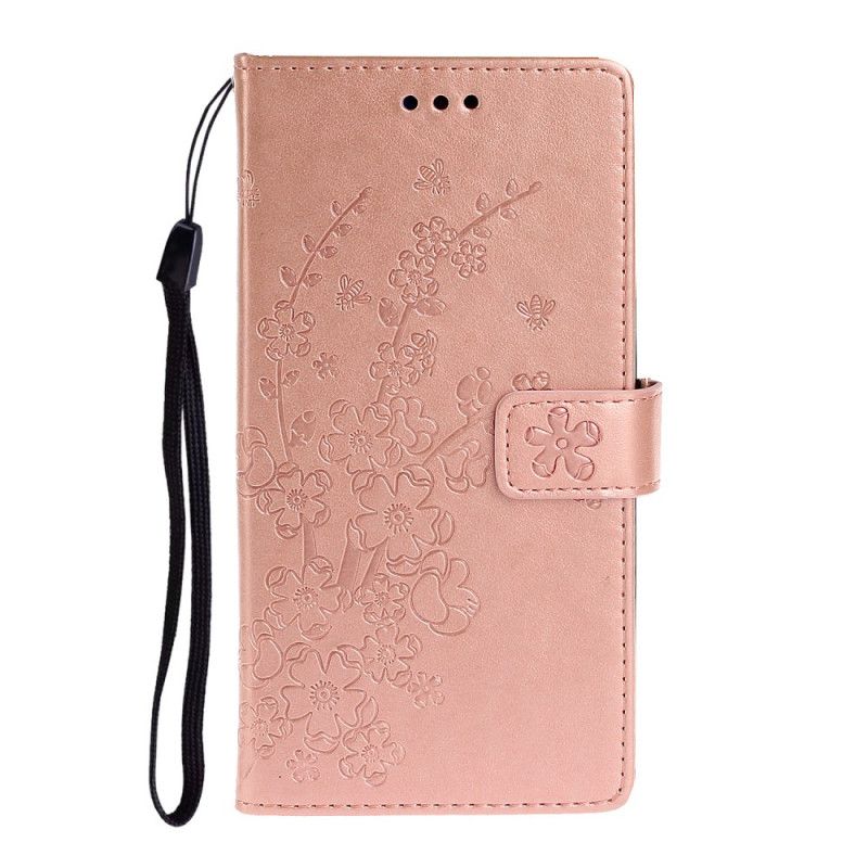 Flip Cover Læder Xiaomi Redmi Note 9S / Note 9 Pro Rose Guld Sommerblomster Beskyttelse