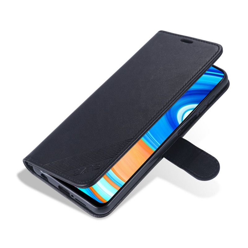 Flip Cover Læder Xiaomi Redmi Note 9S / Note 9 Pro Sort Azns Imiteret Læder