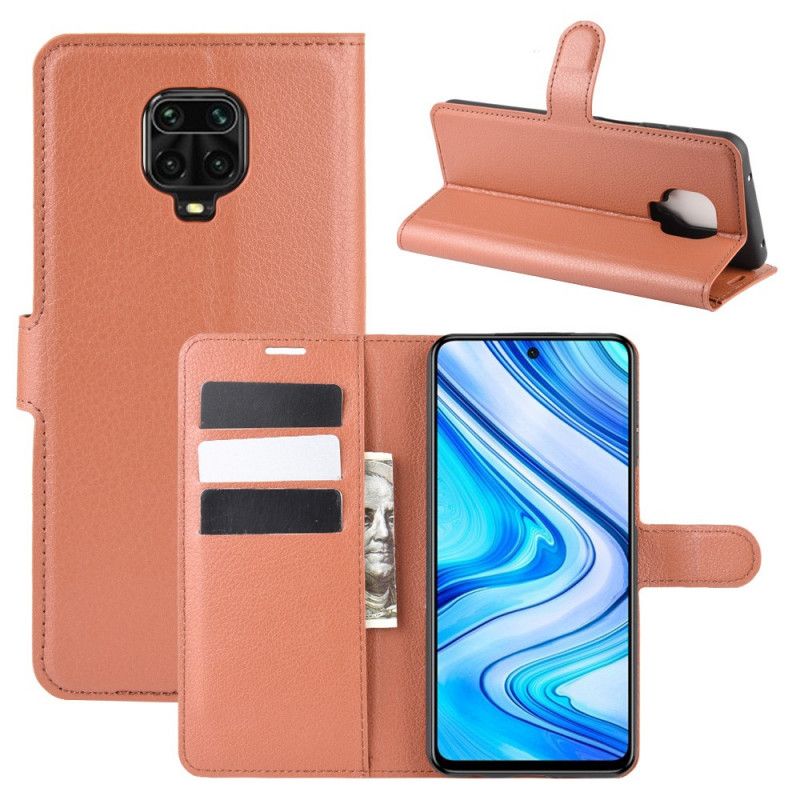 Flip Cover Læder Xiaomi Redmi Note 9S / Note 9 Pro Sort Klassisk Kunstlæder Beskyttelse