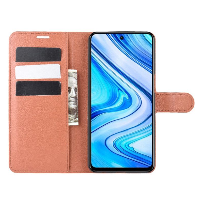 Flip Cover Læder Xiaomi Redmi Note 9S / Note 9 Pro Sort Klassisk Kunstlæder Beskyttelse