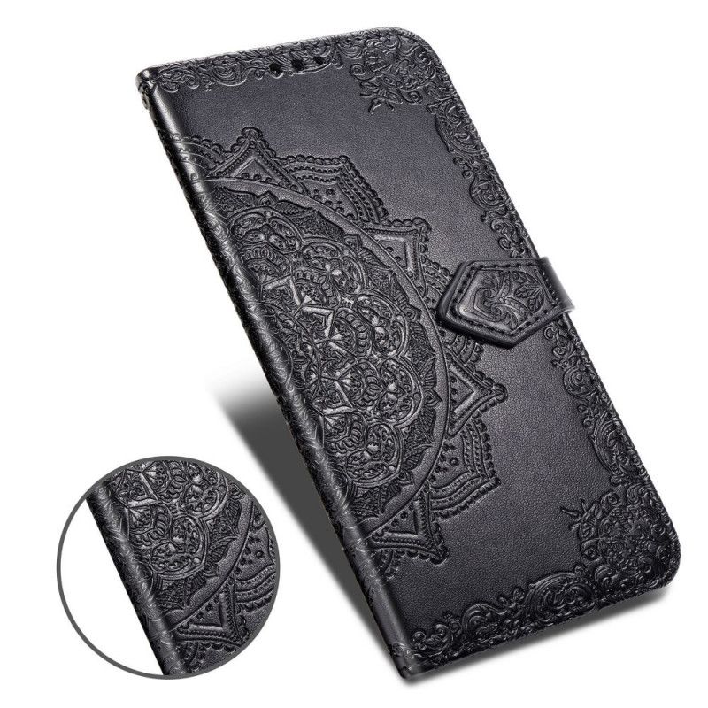 Flip Cover Læder Xiaomi Redmi Note 9S / Note 9 Pro Sort Mandala I Middelalderen Original