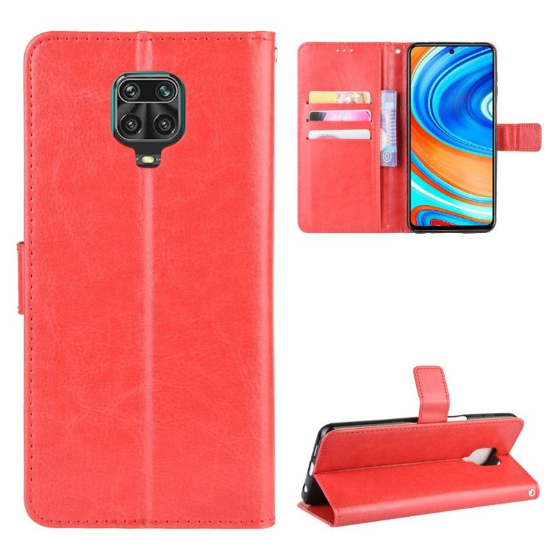 Flip Cover Læder Xiaomi Redmi Note 9S / Note 9 Pro Sort Prangende Kunstlæder