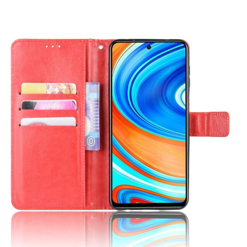 Flip Cover Læder Xiaomi Redmi Note 9S / Note 9 Pro Sort Prangende Kunstlæder