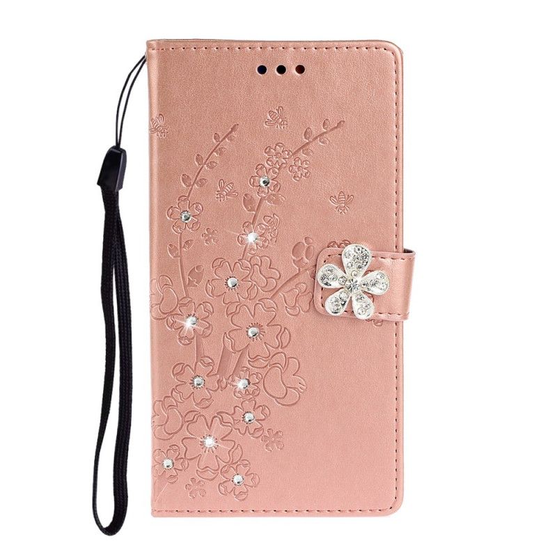 Flip Cover Xiaomi Redmi Note 9S / Note 9 Pro Rose Gold Mobilcover Blomstercharme