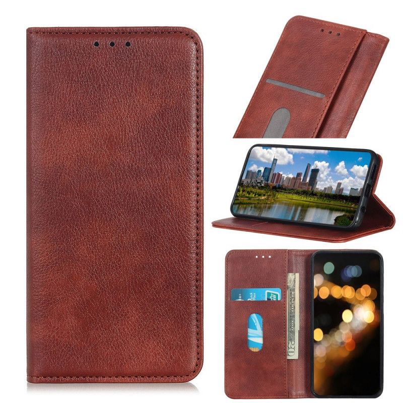 Læder Cover for Xiaomi Redmi Note 9S / Note 9 Pro Sort Elegant Split Læder