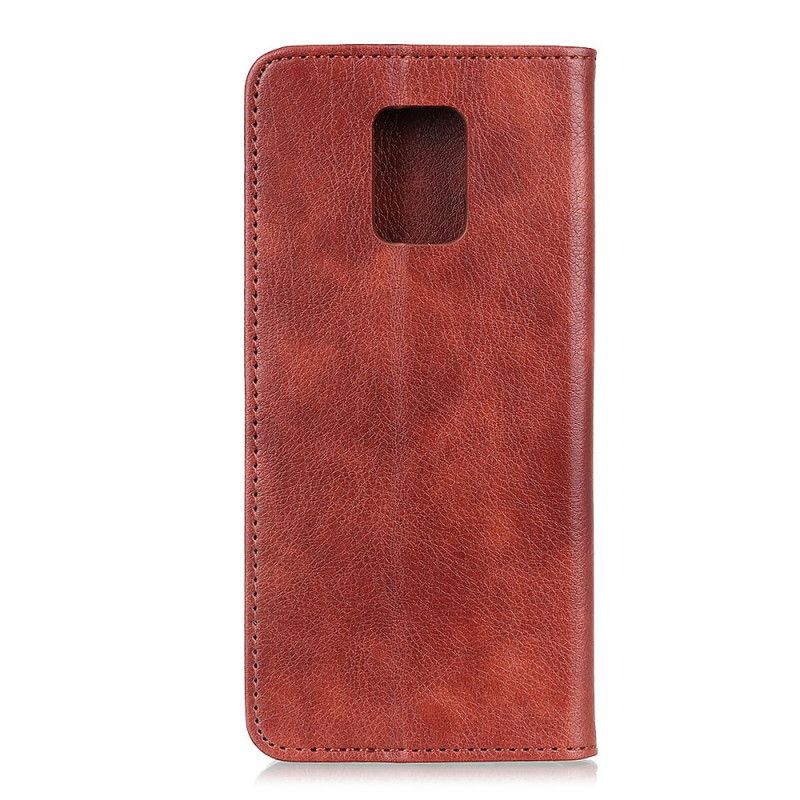 Læder Cover for Xiaomi Redmi Note 9S / Note 9 Pro Sort Elegant Split Læder