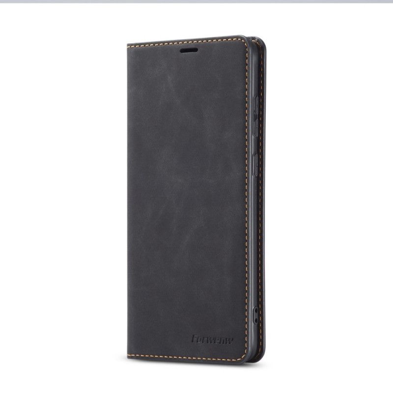 Læder Cover Xiaomi Redmi Note 9S / Note 9 Pro Sort Forwenw Lædereffekt Original