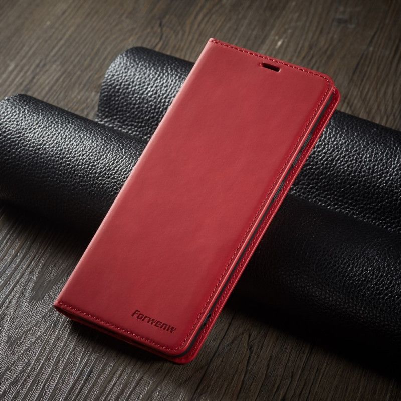 Læder Cover Xiaomi Redmi Note 9S / Note 9 Pro Sort Forwenw Lædereffekt Original