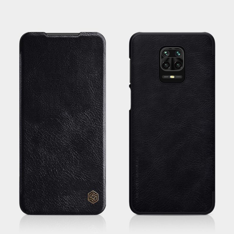 Læder Cover Xiaomi Redmi Note 9S / Note 9 Pro Sort Nillkin Qin-Serie