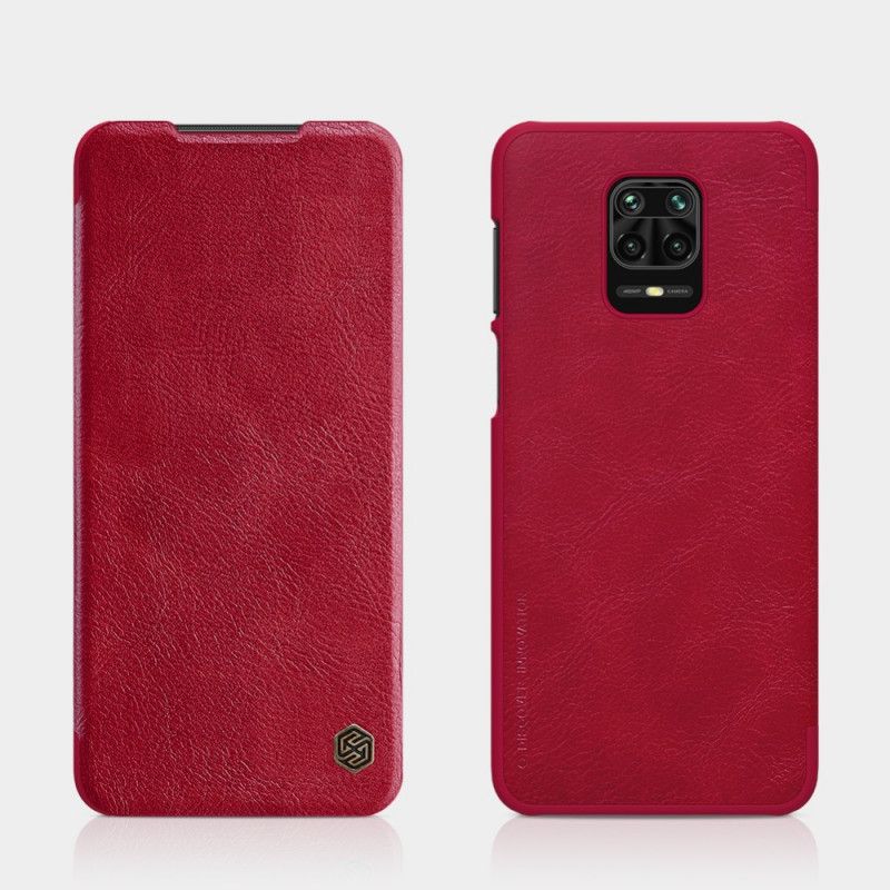 Læder Cover Xiaomi Redmi Note 9S / Note 9 Pro Sort Nillkin Qin-Serie