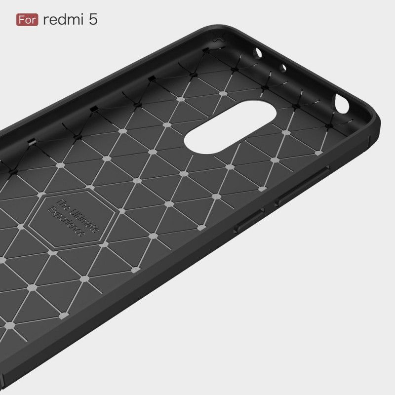 Cover Xiaomi Redmi 5 Sort Mobilcover Børstet Kulfiber