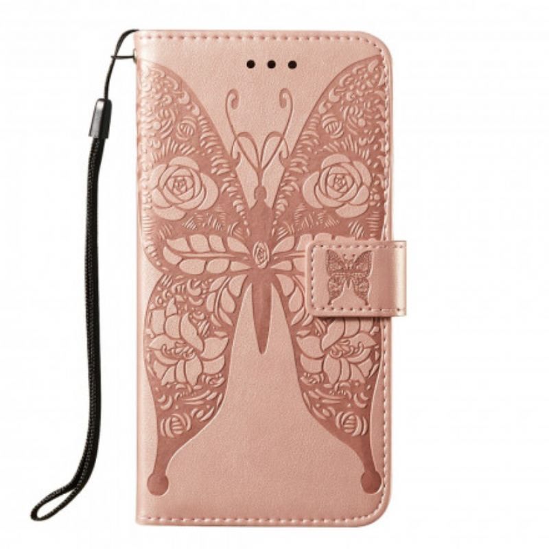 Flip Cover Samsung Galaxy A52 4G / A52 5G / A52s 5G Sommerfugleblomst Mønster