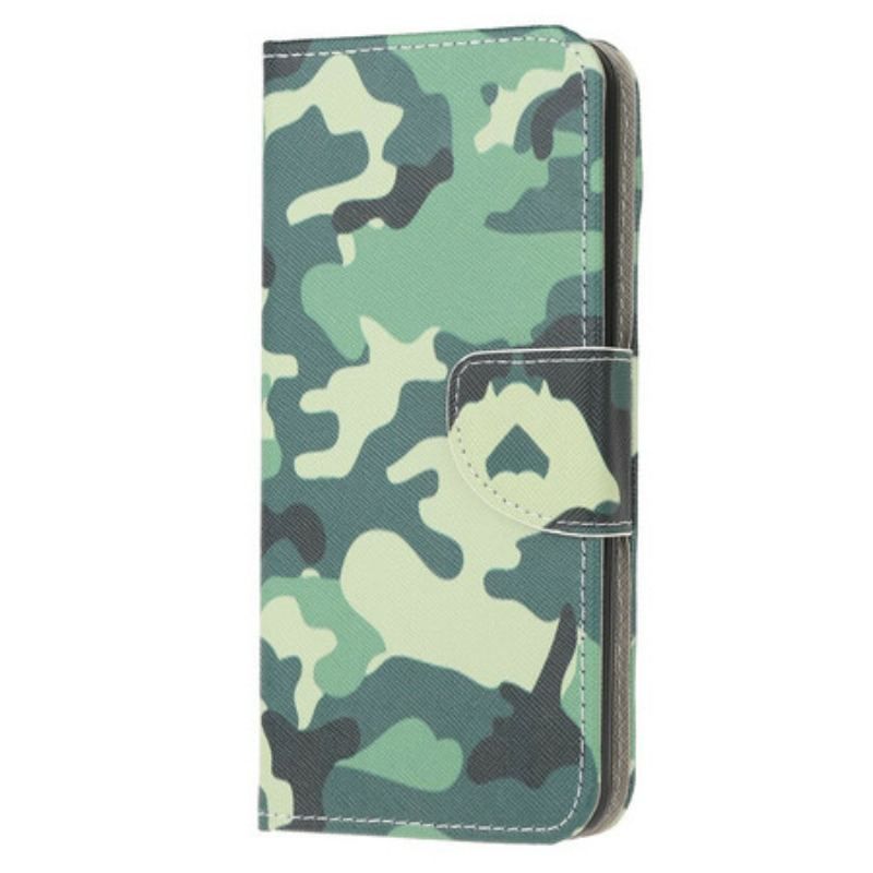 Læder Cover Samsung Galaxy A52 4G / A52 5G / A52s 5G Militær Camouflage