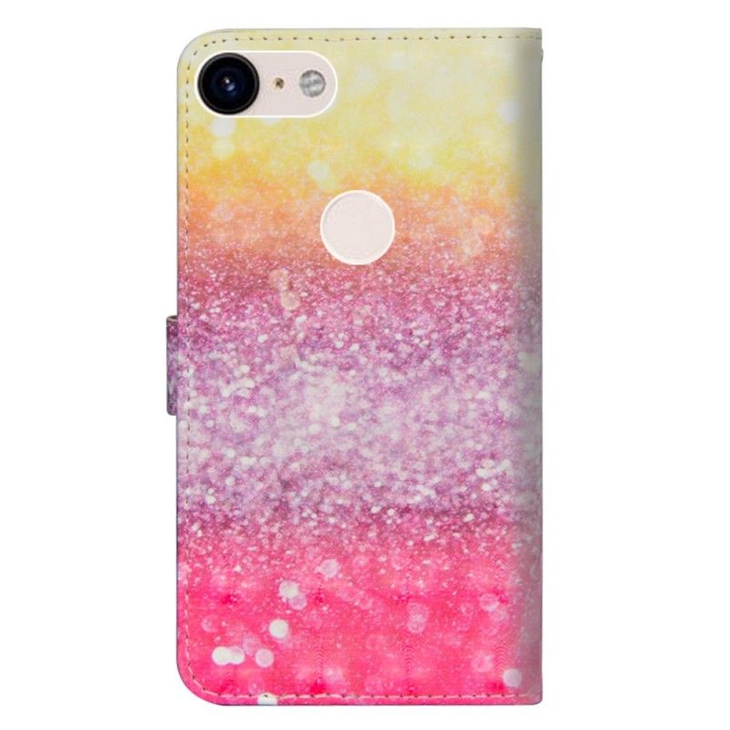 Flip Cover Læder Google Pixel 3 XL Gradient Magenta Glitter