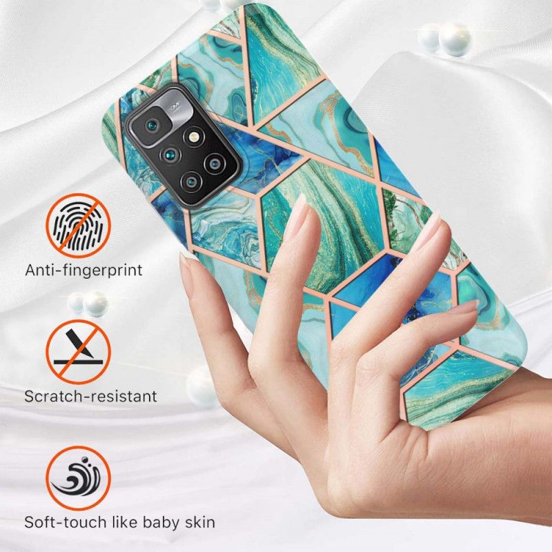 Cover Til Xiaomi Redmi 10 Marmor Med Intens Geometri