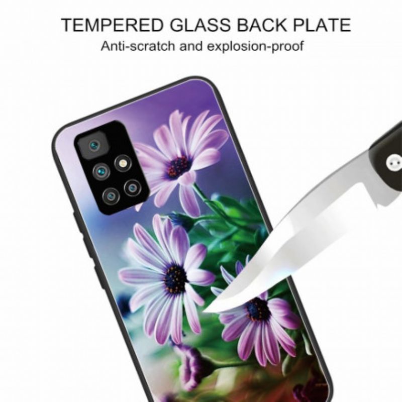 Cover Til Xiaomi Redmi 10 Realistiske Blomster Af Hærdet Glas