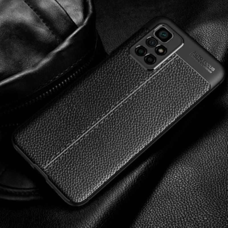 Cover Xiaomi Redmi 10 Telefon Etui Double Line Litchi-lædereffekt