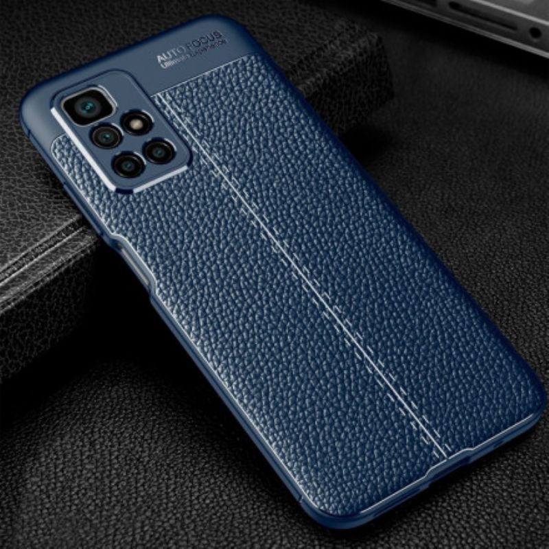 Cover Xiaomi Redmi 10 Telefon Etui Double Line Litchi-lædereffekt