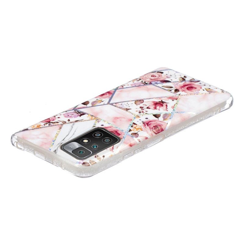 Cover Xiaomi Redmi 10 Telefon Etui Marmorerede Blomster