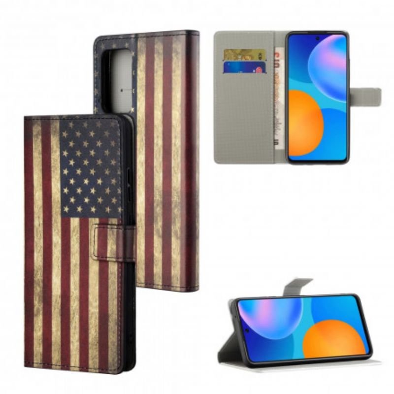 Flip Cover Til Xiaomi Redmi 10 Amerikansk Flag