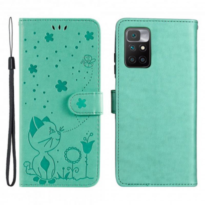 Flip Cover Til Xiaomi Redmi 10 Cat And Bee Thong