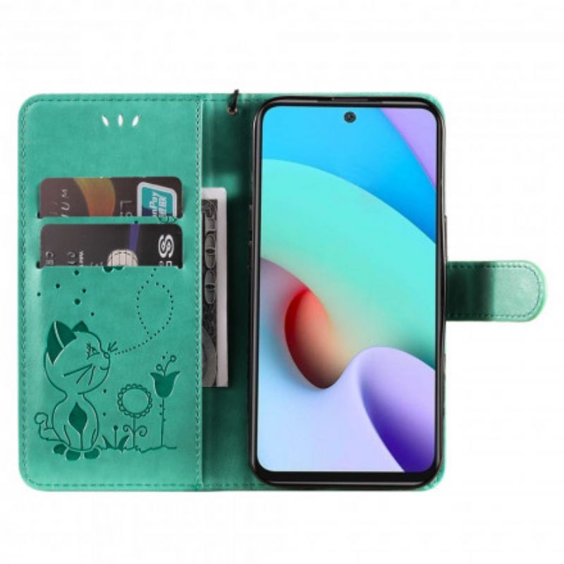 Flip Cover Til Xiaomi Redmi 10 Cat And Bee Thong