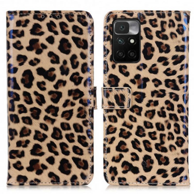 Flip Cover Til Xiaomi Redmi 10 Leopard