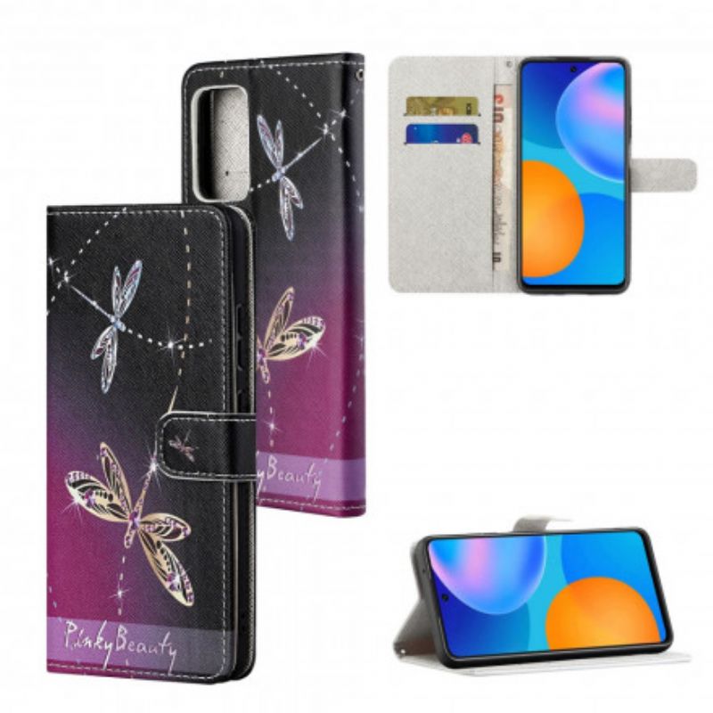 Flip Cover Til Xiaomi Redmi 10 Strappy Dragonflies