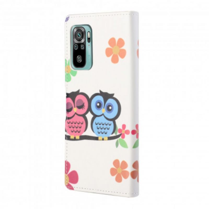 Flip Cover Til Xiaomi Redmi 10 Strappy Owl Par