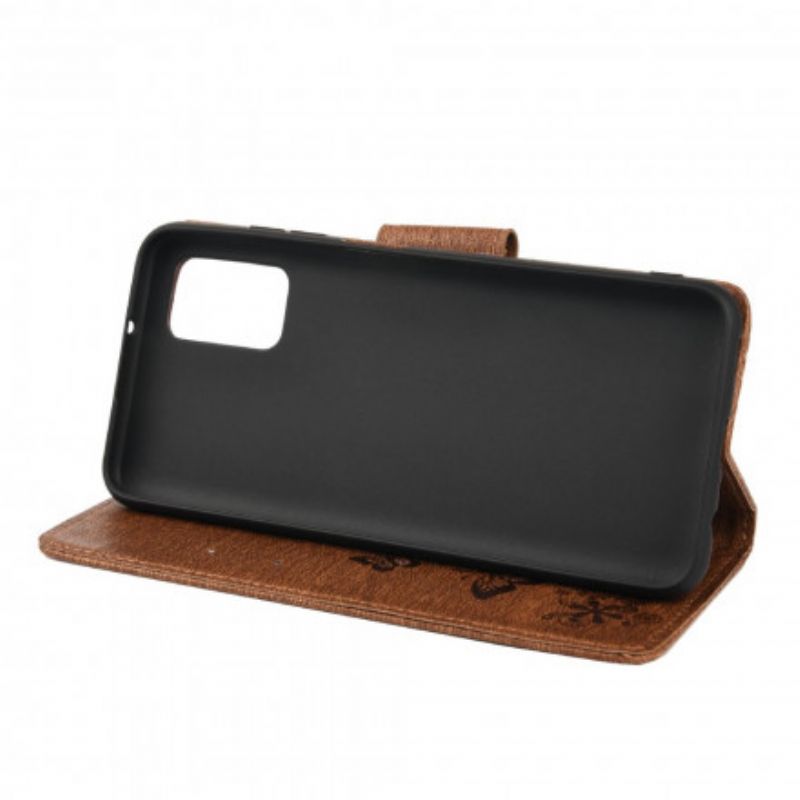 Flip Cover Xiaomi Redmi 10 Bare Sommerfugle Med Snor