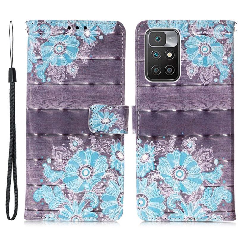 Flip Cover Xiaomi Redmi 10 Blå Blomster