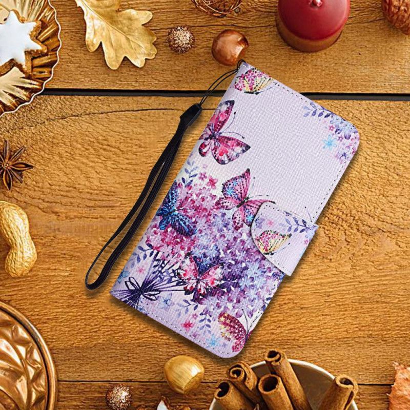 Flip Cover Xiaomi Redmi 10 Buket Af Blomster Og Sommerfugle