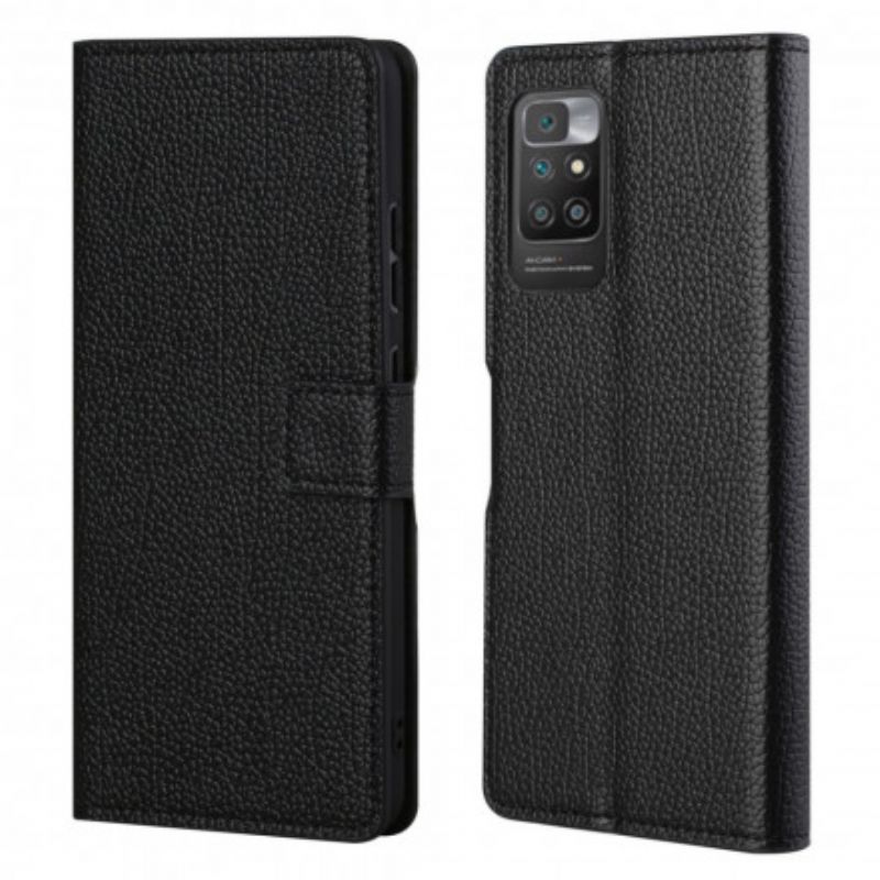 Flip Cover Xiaomi Redmi 10 Litchi Grain Lædereffekt