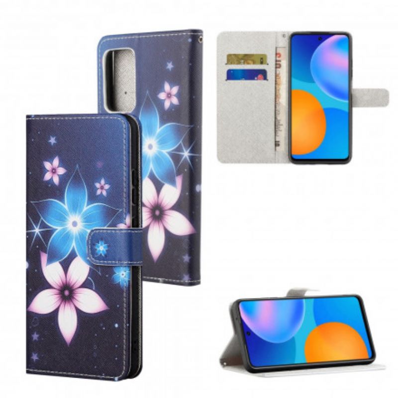 Flip Cover Xiaomi Redmi 10 Måneblomster Med Rem