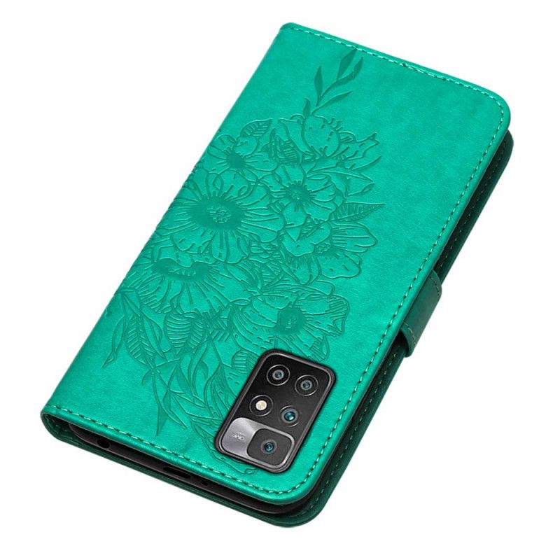 Flip Cover Xiaomi Redmi 10 Sommerfugledesign Med Snor