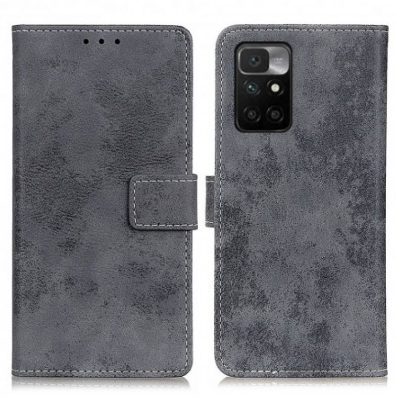 Flip Cover Xiaomi Redmi 10 Vintage Lædereffekt