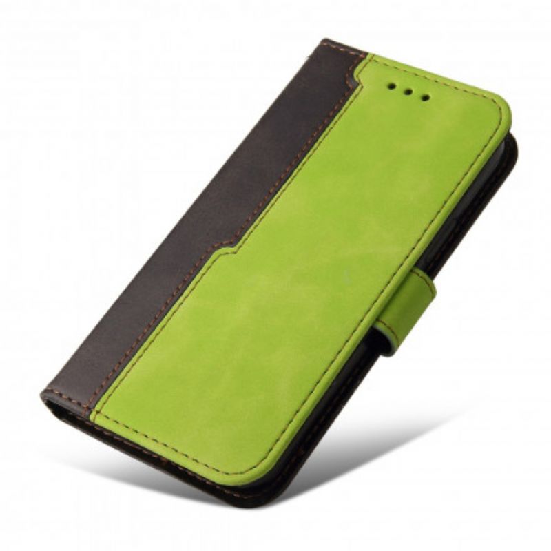 Læder Cover Xiaomi Redmi 10 Telefon Etui Bicolor