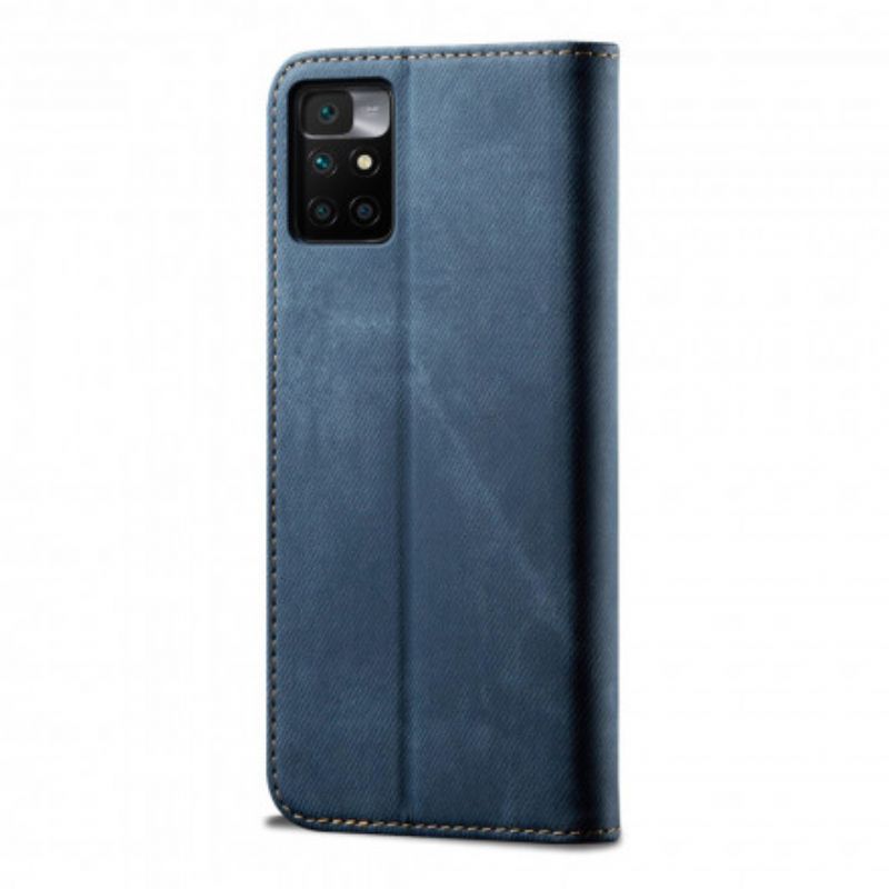 Læder Cover Xiaomi Redmi 10 Telefon Etui Denimstof