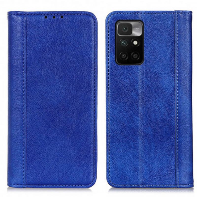 Læder Cover Xiaomi Redmi 10 Telefon Etui Elegance Split Litchi-læder